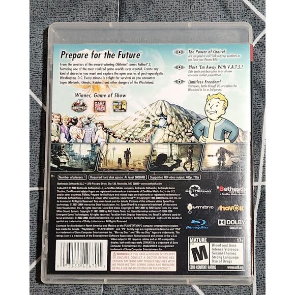 PS3 Fallout 3 CIB (Sony Playstation 3, 2008) Pre-owned - Picture 2 of 4